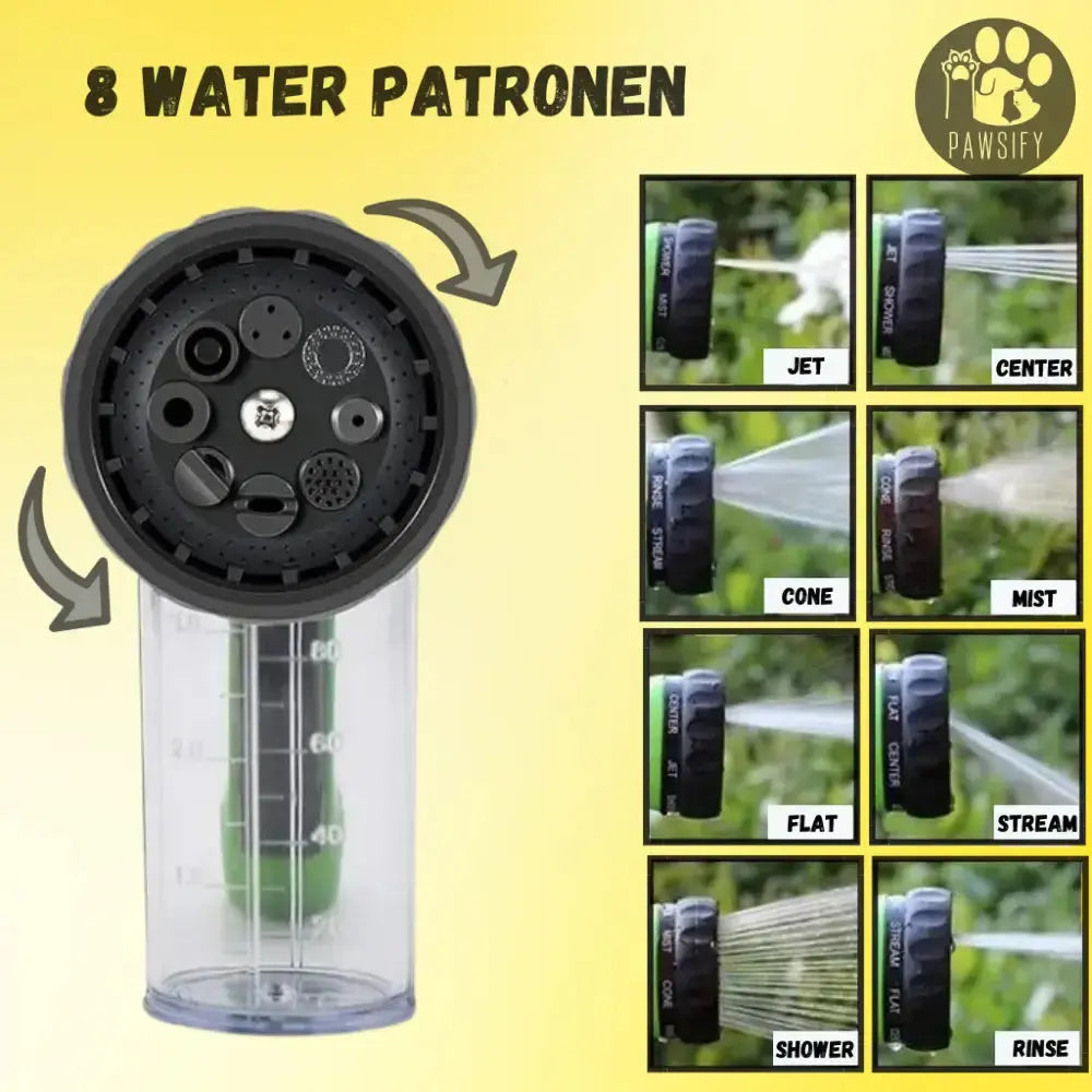 Bubbleclean Sproeikop Voor Wassen Hond Kat Of Auto met 8 verschillende waterpatronen